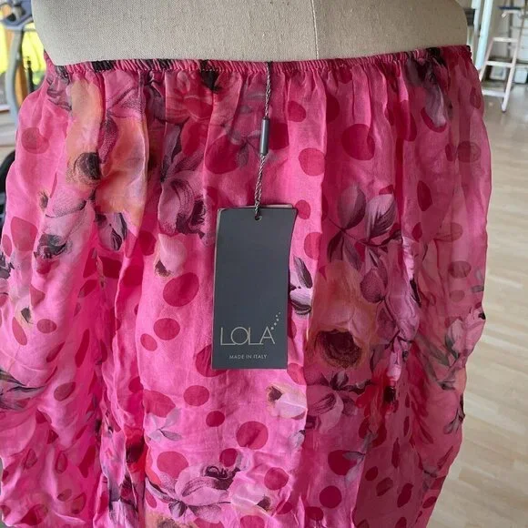 Lola Made in Italy NWT Silk Blend Cold Shoulder